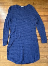 Loft Women’s Cobalt Blue Cotton Blend Knit Dress With Long Sleeves Size XL