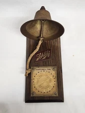 Rare Vintage Schlitz Beer Wall Mount Ships Bell Time Advertising Bar Sign Brass
