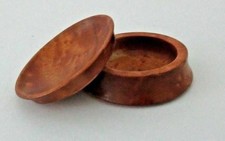 Vintage Birdseye Maple Burlwood Burl Wood Covered Round Trinket Box