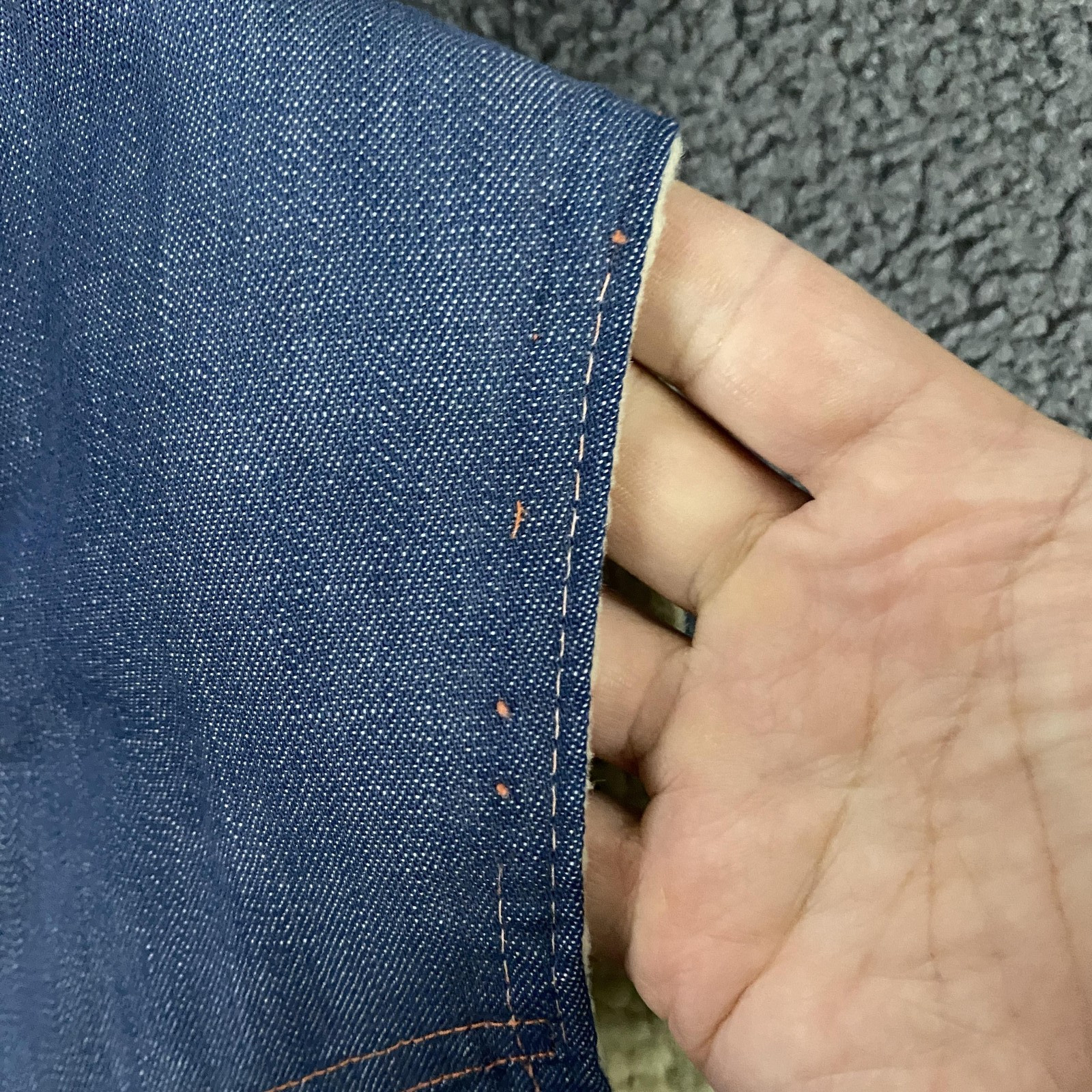 Vintage Sherpa Lined Denim Vest Mens Small Waistcoat Jean Western Workwear 70s