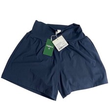 NWT Halara SoftlyZero Airy High Waisted 2-in-1 Workout Shorts Blue Medium 5"