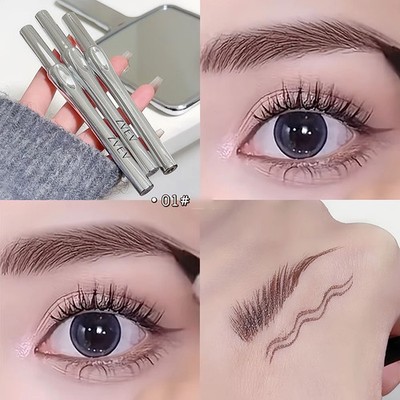 Ultra-fine 2 Point Silver Eyebrow Pen Liquid Wild Eyebrow Tattoo Waterproof 2 Fo