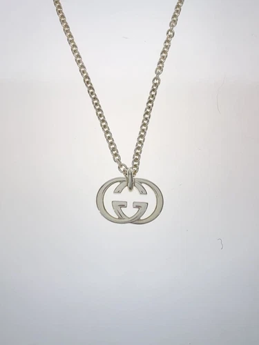 Collana uomo GUCCI SV925 argento ad incastro G con top usata