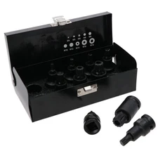 1/2in Drive Spline Triple Square Male Tamper Shallow Impact Sockets M4-M18 10pc