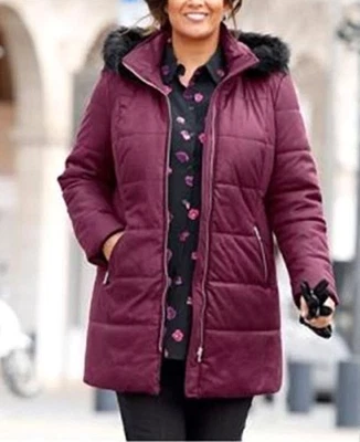 NEU WATTIERT STEPPJACKE MANTEL LEDERIMITAT WEBPELZ GR 54 M.COLLECTION *99813457 - Bild 1 von 2
