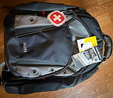 Swiss Gear Uline Laptop Backpack Black/Gray Polyester Zipper, Adjustable Straps