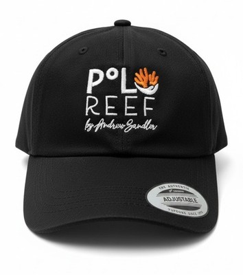 Polo Reef Embroidered Hat, Black, Adjustable, By Andrew Sandler NEW!