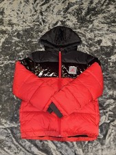 Jordan Air Puffer Jacket Big Kids L Black Red Hooded Winter Coat