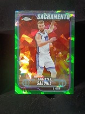 Domantas Sabonis 2025 Topps Chrome Sapphire Green Refractor /99 Kings #153