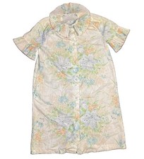 Vintage Circa 60s Women s Floral Pearl Snap House Robe Duster Cover Shirt
