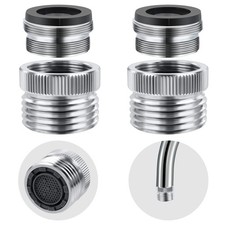 2 Pack Faucet to Hose Adapter with Aerator, Sink Garden Silver