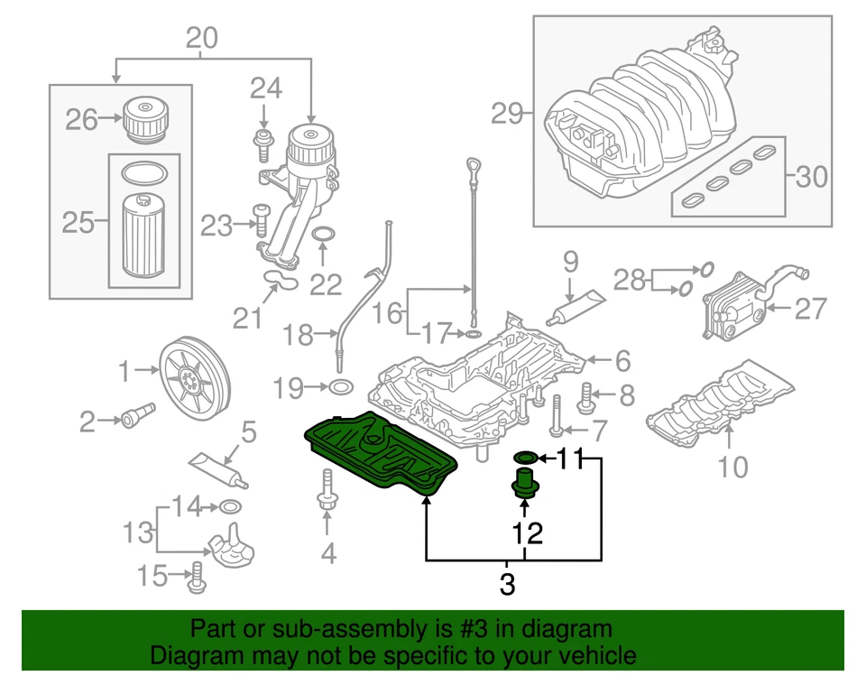 Genuine Audi Oil Pan 079-103-602-BG - Image 2 of 2