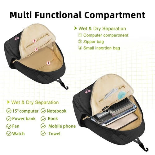 Bolsa de Tenis Acolchada Mochila de Tenis 2 Raquetas Bolsillo Aislado Multifuncional - Imagen 4 de 16