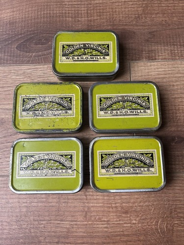 Vintage Golden Virginia Tobacco Tins x 5 'W.D.& H.O.Wills' - Empty