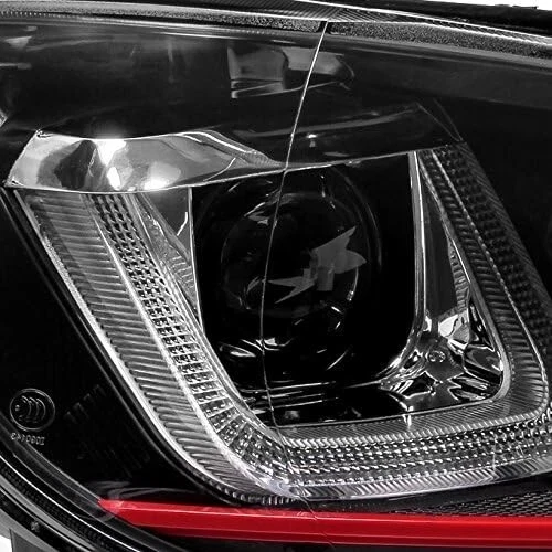 Faros proyectores de tubo LED a rayas rojas izquierda+derecha para VW Golf GTI 2010-2014 Foto 4 de 4