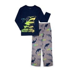 Wonder Nation Boys Shark Long Sleeve 2-Piece Sleep Set Size M