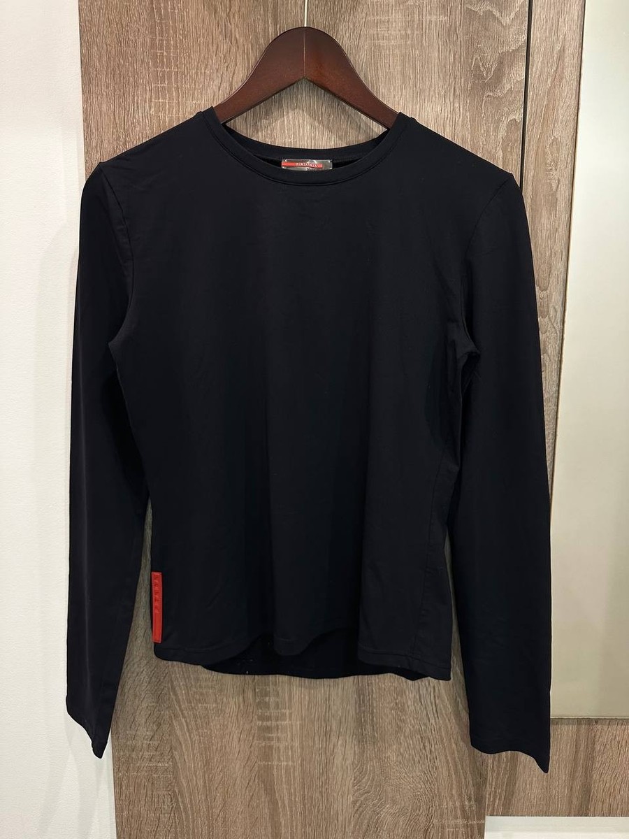Prada Sport Long sleeve 2000s Color Black Red Tab Size L | eBay