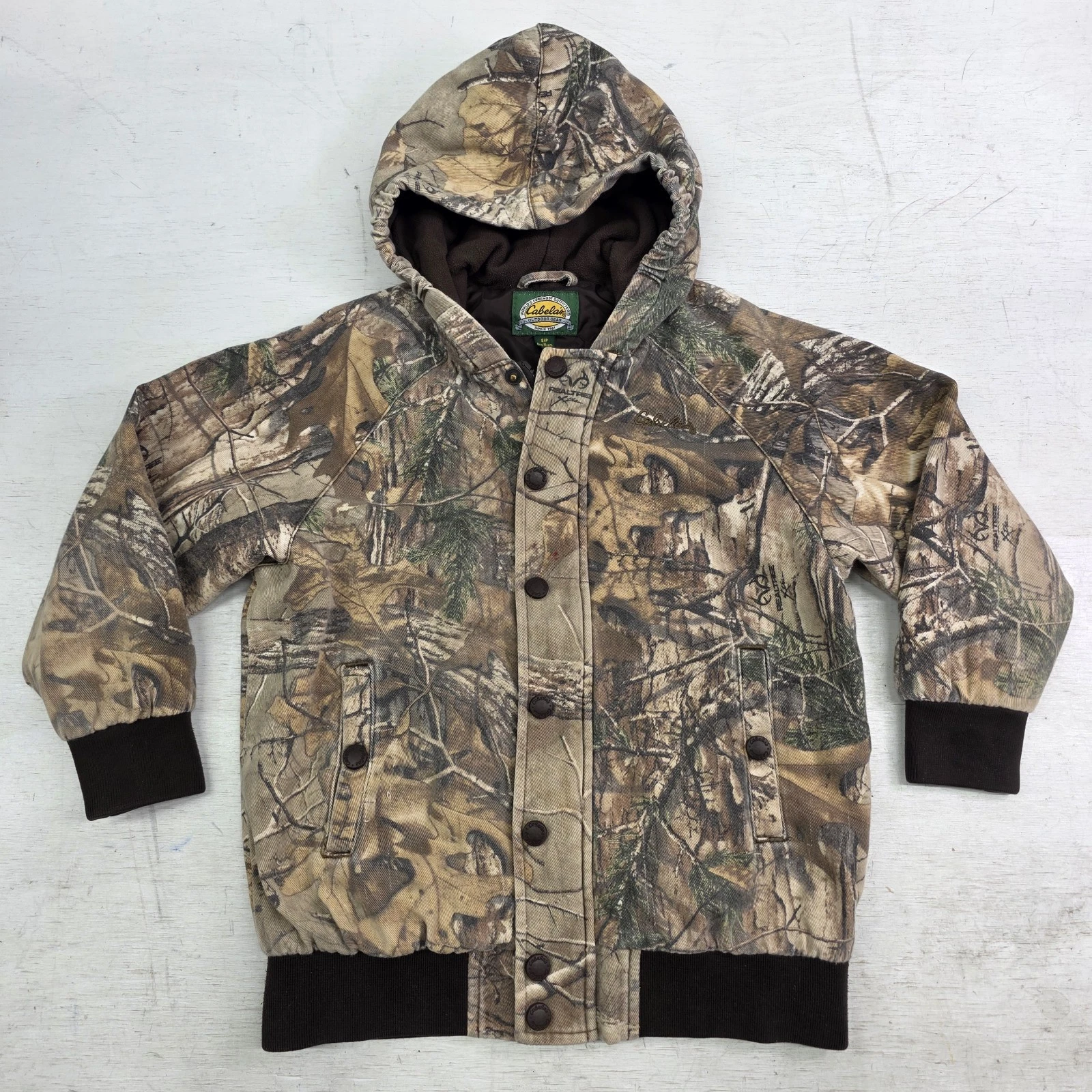Cabelas Realtree Xtra Camo Lined Hunting Jacket Youth Kids Boys Sz S Faded*