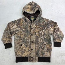 Cabelas Realtree Xtra Camo Lined Hunting Jacket Youth Kids Boys Sz S Faded 
