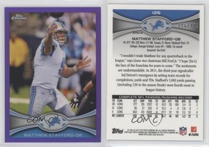 2012 Topps Chrome Retail Purple Refractor /499 Matthew Stafford #126