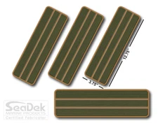 SeaDek Boat EVA Step Pads - Non Skid 4-Pc Stick On  - Olive Green - Mocha - Teak