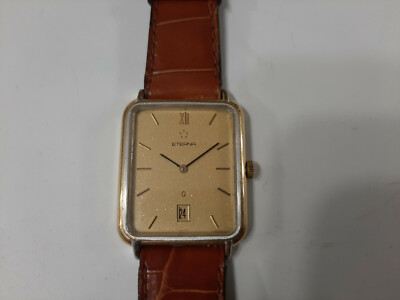 Vintage Uhr Eterna Q rechteckig Quarz (Batterie) 27mm Swiss ETA