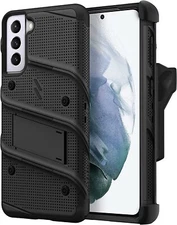 ZIZO BOLT Galaxy S21 FE Case with Glass Protector, Kickstand, Holster & Lanyard
