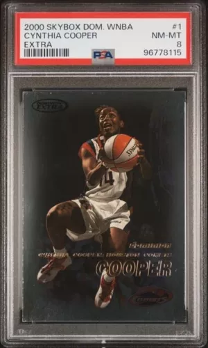 2000 WNBA SKYBOX DOMINION #1 CYNTHIA COOPER EXTRA FOIL  PSA 8 Houston Comets