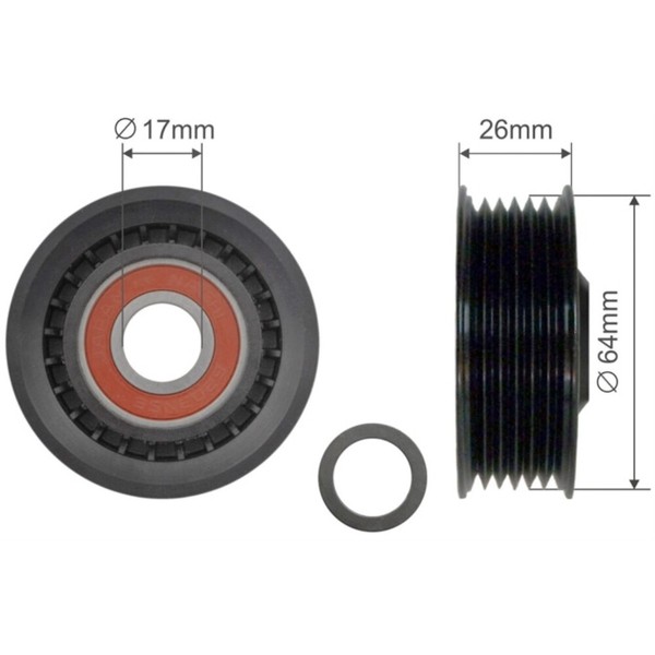 NTY Umlenk-/FüHrungsrolle Keilrippenriemen FüR Jeep Grand Cherokee IV WK WK2-image