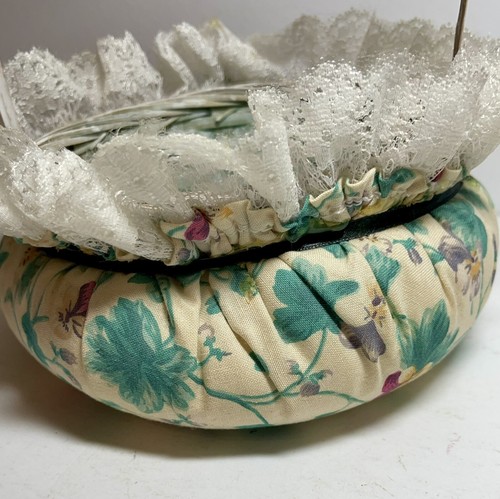 NUEVA CESTA MARFIL TEJIDO NATURAL FLORES FLORALES Contenedor ENCAJE BLANCO - Imagen 6 de 13