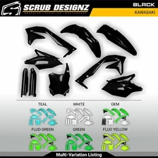 Kawasaki KX450F 2016-2018 KXF Black/Green/White/Fluo Motocross Plastic Body Kit 