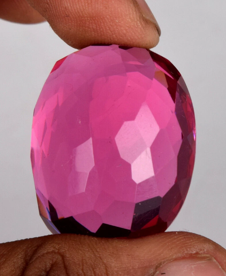 Large Pink Tourmaline 101 Ct. Oval Faceted Cut Loose Gemstone Gift for Birthday - Image 3 of 4