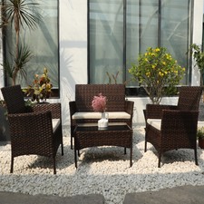 Conversation Chair Garden Treasures Glenlee Brown Steel Patio Furniture Outdoor For Sale Online Ebay