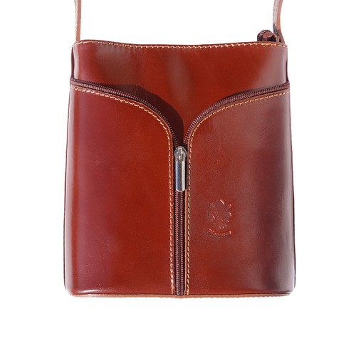 TJS Genuine Leather Crossbody Handbag Handmade in Italy Florence Brown |  eBay