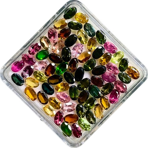 30 Pcs Natural Multi Tourmaline 5x3mm Oval Cut Loose Untreated Gemstones Lot - Picture 8 of 19