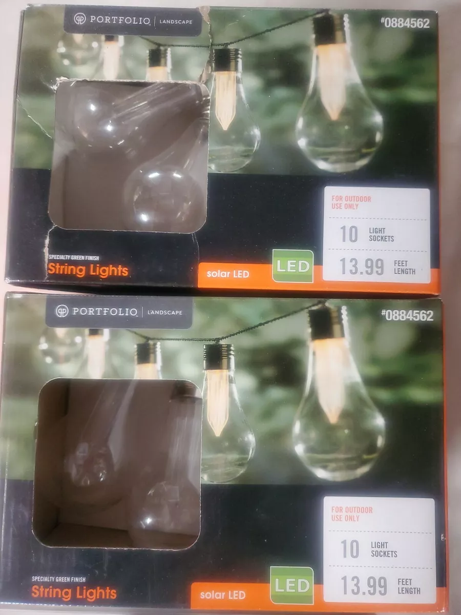 String Lights 2 Portfolio 13.9 ft light Plastic Shade Led Solar Bulb