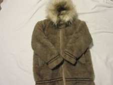 Vintage Stearns Hansa Branta Goose Down Faux Fur Large Ladies Parka Anorak Coat