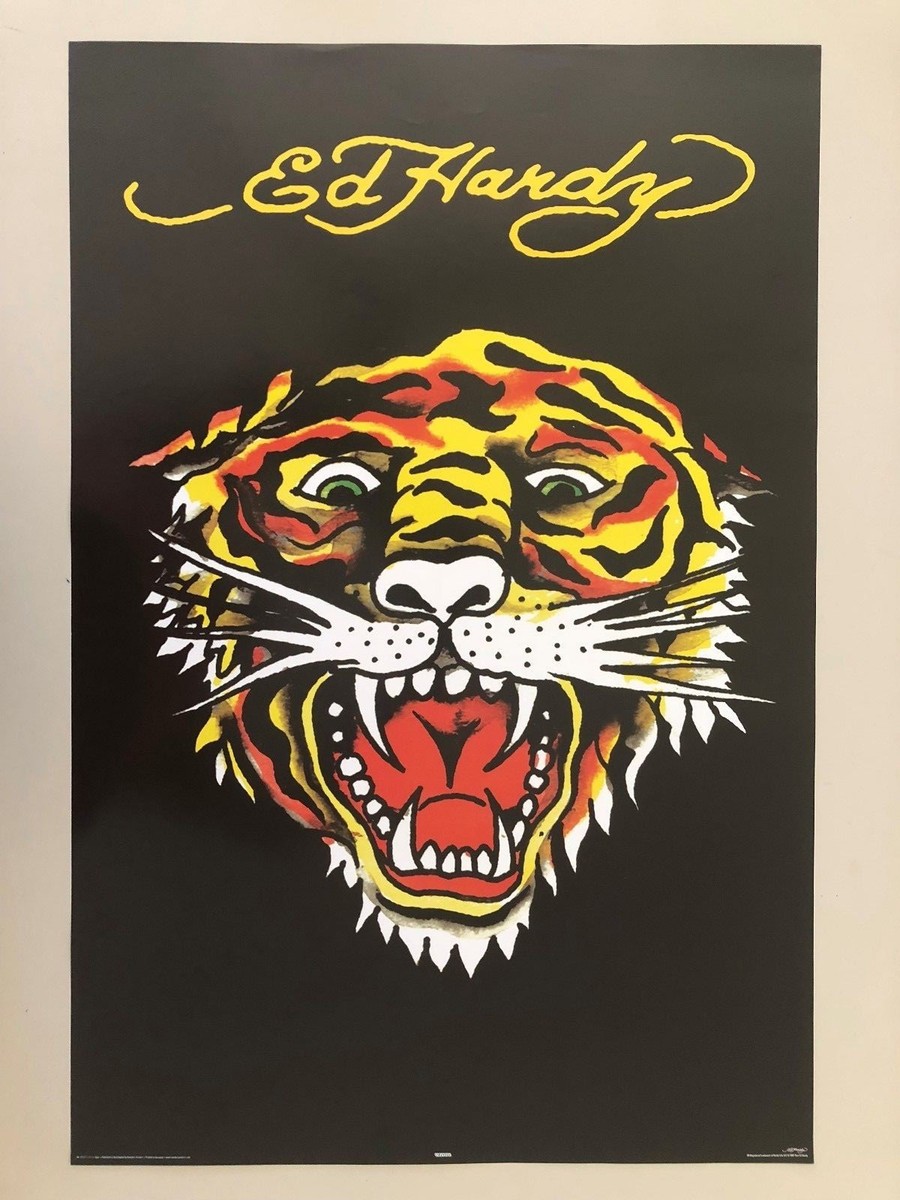 エド・ハーディー 3Dポスター　Ed Hardy Tiger プラスチックシート エド・ハーディー 3Dポスター Ed Hardy Tiger プラスチック