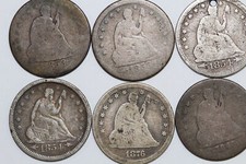 1845 1853 1853-AG 1876-G 1854-F 1854-Net G Liberty Seated Quarters (NUM8496)