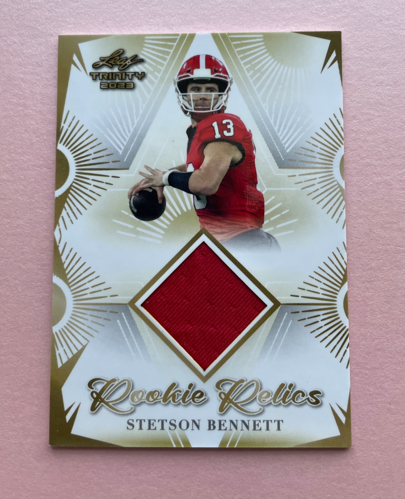 Stetson Bennett Leaf Trinity Mega Box Rookie Relics #RR32 Base