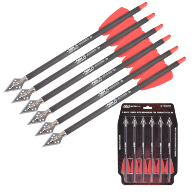 3/6 PCS Archery Crossbow Bolts 7.5'' R9 Carbon Arrows for Pistol Crossbow 50-80Lb