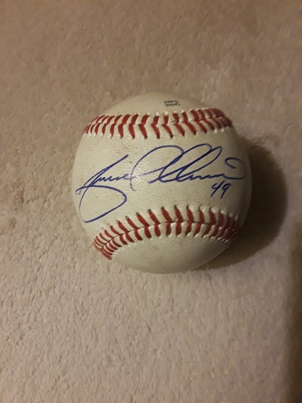 Yovani Gallardo MILB Game Used Signed Autographed Baseball Brewers Rangers Clean