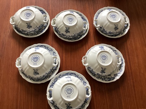 Villeroy& Boch Valeria blau Suppentassen mit Untertassen - Bild 12 von 13
