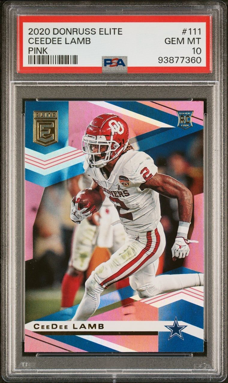 2020 PANINI DONRUSS ELITE 111 CEEDEE LAMB PINK PSA GEM MT 10 POP 5