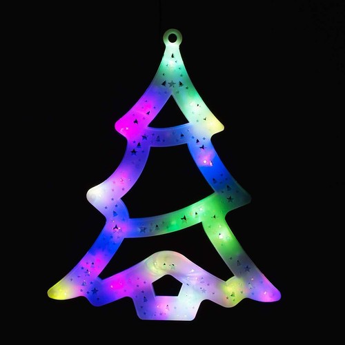 Christmas Tree Window Silhouette Battery Operated Multi Coloured LED 81680 - Picture 3 of 6
