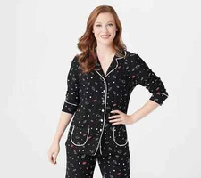 Attitudes by Renee Como Jersey Button Front Printed Top - size 2X a372057