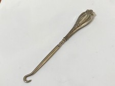 Antique Victorian Ornate Sterling Silver Handle Shoe Button Hook