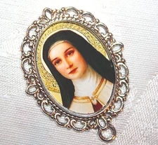 Custom Silver Rosary Center Part/Rosary Making/St. Therese of Lisieux