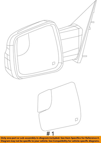 DODGE RAM 1500 PICKUP Door Mirror Left Driver LH 68462767AA 2020 2024 OEM - Picture 4 of 17