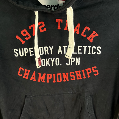 Superdry Track & Field 72 Japan Hoodie Mens Adult Size L Black | eBay